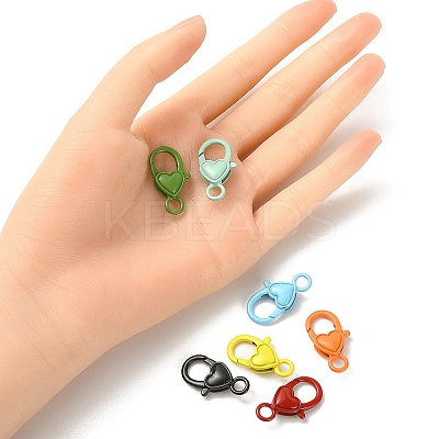 20Pcs Spray Painted Eco-Friendly Alloy Lobster Claw Clasps PALLOY-YW026-01-1