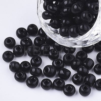 Baking Paint 3/0 Glass Seed Beads SEED-Q025-5mm-M07-1