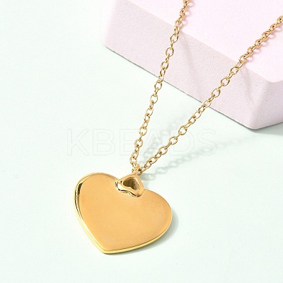 304 Stainless Steel Pendant Necklaces for Women NJEW-U040-02C-G-1