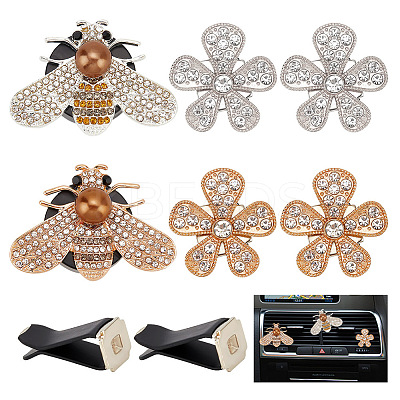 2 Sets 2 Colors Bees & Flower Car Vent Clip Set FIND-GA0005-76-1