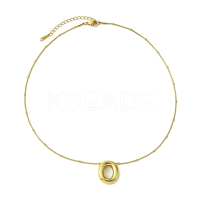 Ion Plating(IP) Initial Letter 304 Stainless Steel Pendant Necklace NJEW-R265-05G-O-1