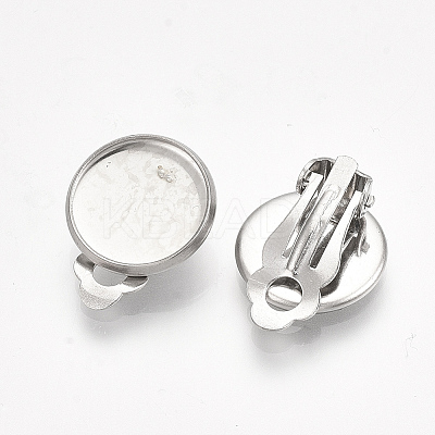 Non-Tarnish 304 Stainless Steel Clip-on Earring Findings LS-STAS-S079-81D-1