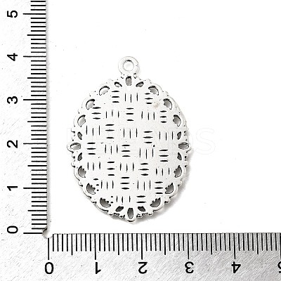 Tibetan Style Oval Alloy Pendant Cabochon Settings TIBEP-Q054-44AS-RS-1