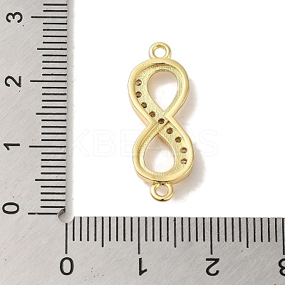 Rack Plating Brass Micro Pave Cubic Zirconia Links KK-P267-23G-02-1