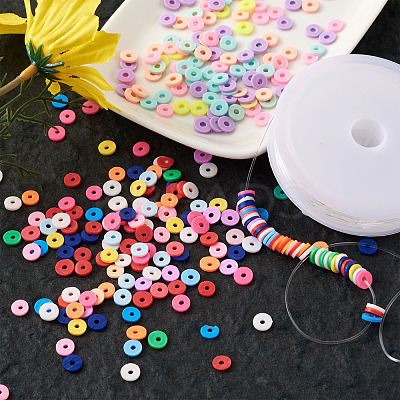 DIY Heishi Bead Stretch Bracelets Making Kits DIY-TA0003-22-1