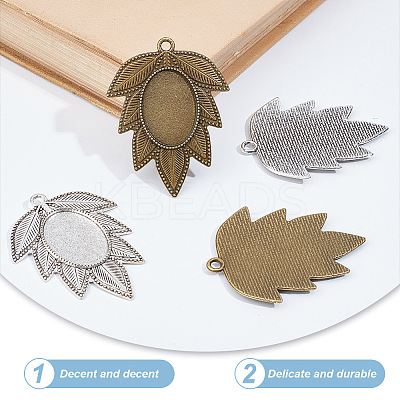 DIY Blank Leaf Pendant Making Kit DIY-GO0001-74-1