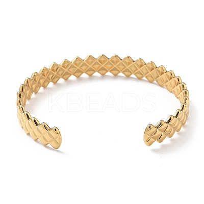 Ion Plating(IP) 304 Stainless Steel Cuff Bangles for Women BJEW-Z078-14G-1