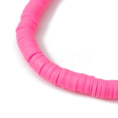 3Pcs 3 Colors Polymer Clay Disc Beaded Stretch Bracelet Sets BJEW-JB10441-02-1