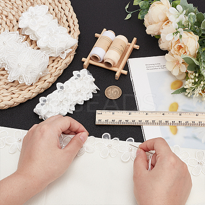 4 Yards 4 Styles Organza Flower Lace Trims SRIB-WR0001-11-1