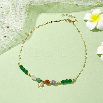 Natural & Dyed Malaysia Jade Beaded Necklaces for Women NJEW-JN04802-1