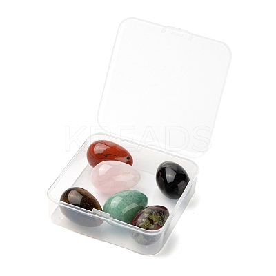 6Pcs 6 Style Natural Mixed Gemstone Pendants G-LS0001-73-1