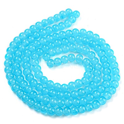 Baking Paint Imitation Jade Glass Round Bead Strands DGLA-Q021-6mm-06-1