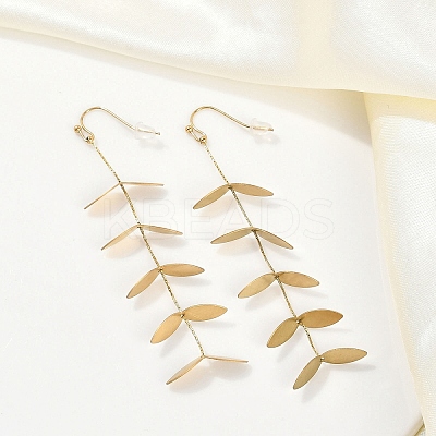 304 Stainless Steel Leaf Stud Earrings for Women EJEW-R008-02G-1