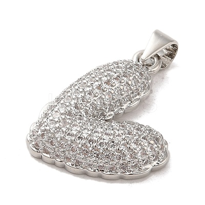 Mother's Day Brass Micro Pave Clear Cubic Zirconia Pendants FIND-Z041-20C-1