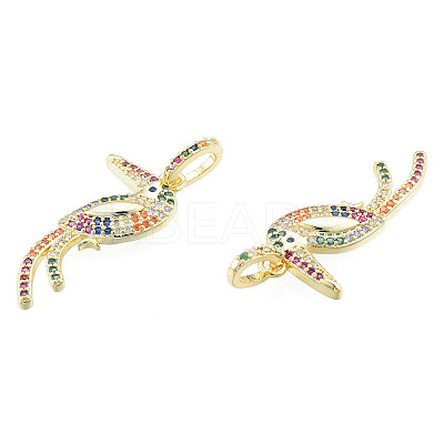 Brass Micro Pave Colorful Cubic Zirconia Pendants ZIRC-N039-259-1