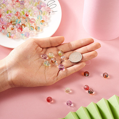 120Pcs 8 Colors Transparent Glass Beads GLAA-CW0001-05-1