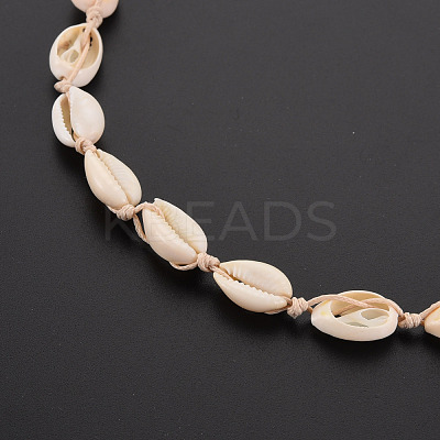 Natural Shell Beaded Necklace and Bracelet SJEW-T002-01-1