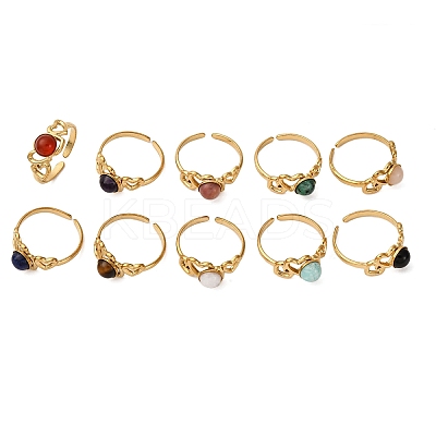 304 Stainless Steel Open Cuff Rings RJEW-A071-06G-1