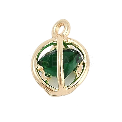Rack Plating Brass with Cubic Zirconia Pendants LS-KK-Q018-08G-1