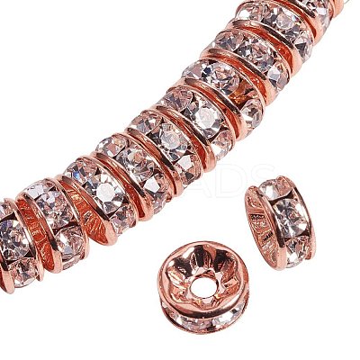Wholesale Rondelle Brass Rhinestone Spacer Beads 