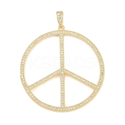 Brass Micro Pave Cubic Zirconia Pendants KK-C162-060G-1