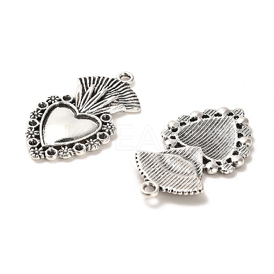 Tibetan Style Alloy Pendant Rhinestone Setting FIND-C043-067AS-1