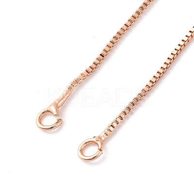 0.9MM Brass Box Chain Necklaces Making NJEW-D302-74RG-1