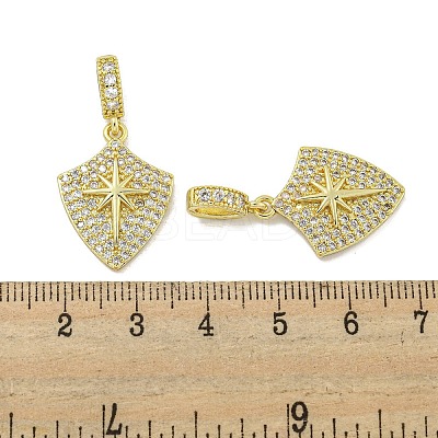 Rack Plating Brass Micro Pave Cubic Zirconia Pendants KK-E114-04G-02-1