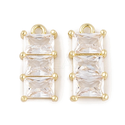 Brass Micro Pave Clear Cubic Zirconia Pendants KK-L212-08G-1