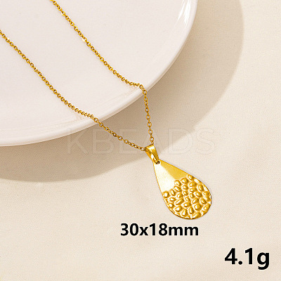 Stylish Stainless Steel Geometric Teardrop Pendant Necklace for Women PD6789-10-1
