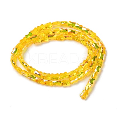 Transparent Electroplate Glass Beads Strands GLAA-Q099-J01-05-1