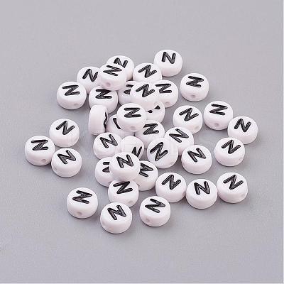 Acrylic Horizontal Hole Letter Beads X-PL37C9070-N-1