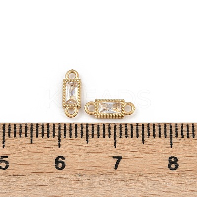 304 Stainless Steel Pave Clear Cubic Zirconia Rectangle Links Connector Charms STAS-F322-13G-1