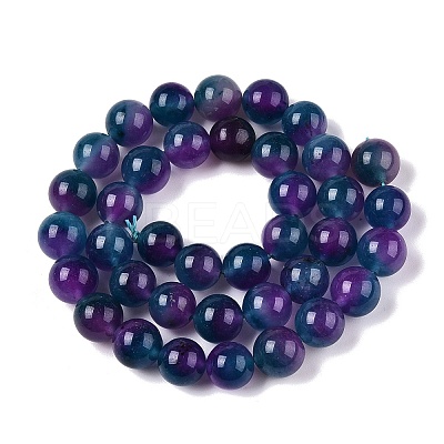 Dyed Natural White Jade Beads Strands G-T138-10mm-210-20-1