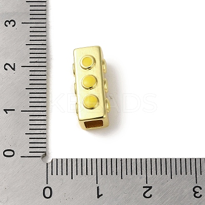 Brass Enamel Tube Beads KK-R162-072G-1