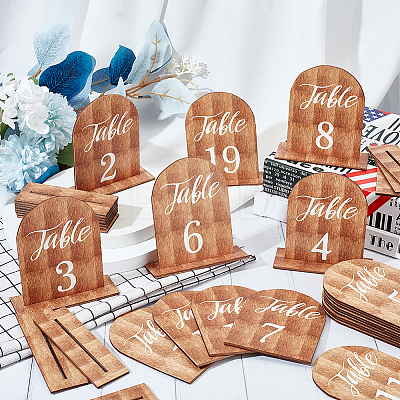 Arch Shaped Wooden Vertical Sign Holders ODIS-WH0057-02-1
