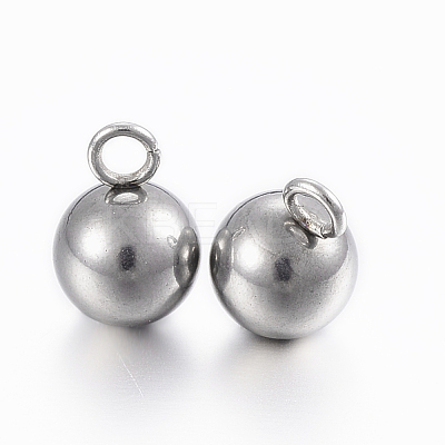 Tarnish Resistant 304 Stainless Steel Sphere Charms STAS-H394-11P-1