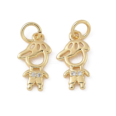 Brass Micro Pave Cubic Zirconia Pendants KK-L243-12G-02-1