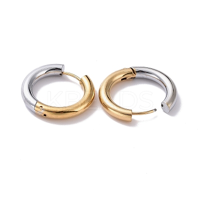 Two Tone 304 Stainless Steel Hinged Hoop Earrings for Women EJEW-A073-01D-1