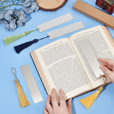 Stainless Steel Brushed Blank Bookmarks AJEW-UN0001-46-1