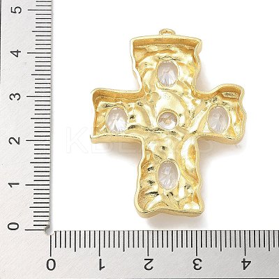 Rack Plating Brass Micro Pave Cubic Zirconia Pendants KK-L224-014G-1