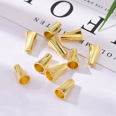 Golden Brass Bead Cone Caps X-KK-E362-G-1
