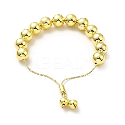Rack Plating Brass Round Bead Slider Bracelets for Women X-BJEW-M232-01G-E-1