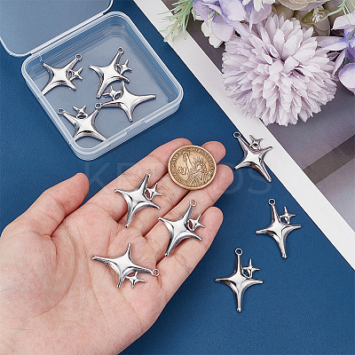 10Pcs 304 Stainless Steel Pendants STAS-UN0061-12-1