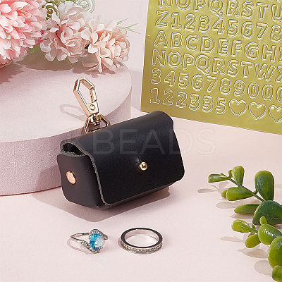 Imitation Leather Wedding Ring Storage Case with Alloy Clasps and PVC Stickers for Pet AJEW-FG0004-27B-1