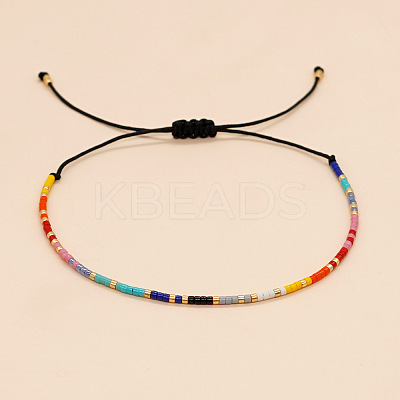 Bohemian Minimalist Glass Seed Bead Braided Bead Bracelets for Women PE3072-1