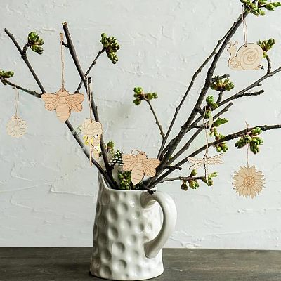 90Pcs 9 Styles Wood Cutouts Ornaments WOOD-NB0005-15-1