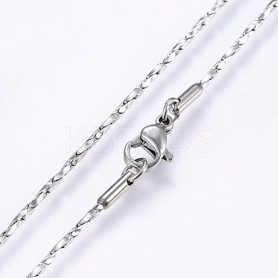 Non-Tarnish 304 Stainless Steel Boston Link Chain Necklaces LS-NJEW-F221-10P-B-1