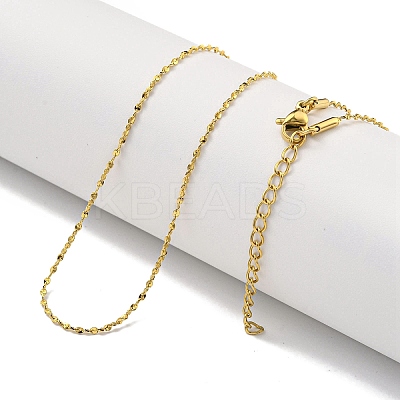 Ion Plating(IP) 304 Stainless Steel Serpentine Chain Necklaces NJEW-R266-07G-1