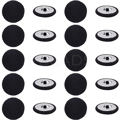20Pcs Iron with Cloth Buttons BUTT-GF0003-76B-1